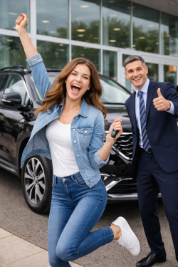 Happy customer with car loan